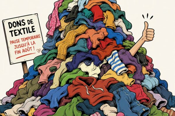DONS DE TEXTILE : PAUSE TEMPORAIRE JUSQU’À LA FIN AOÛT